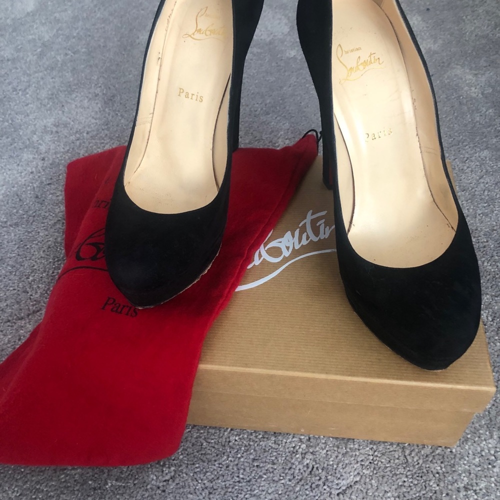 ❌SOLD❌Louboutin BIBI 140mm. Suede. Black. Size 40. - Picture 7 of 12